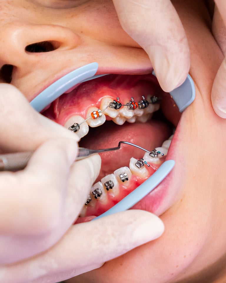 montaggio ortodonzia fissa